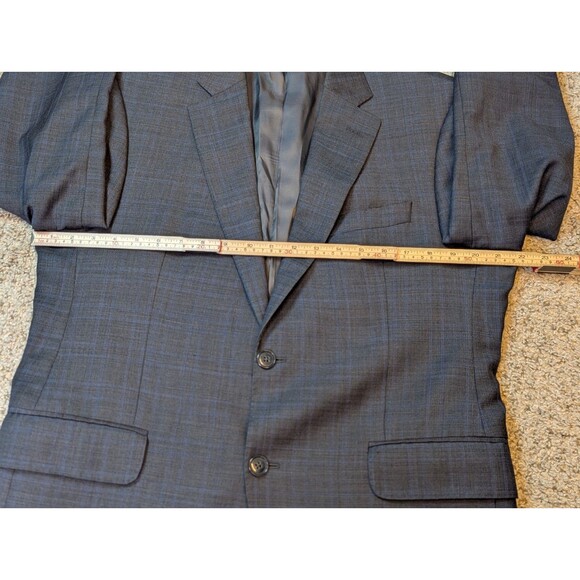Peter Millar Wool Sport Coat Blazer Mens 40 Short Gray Plaid Suit Jacket - Picture 12 of 16